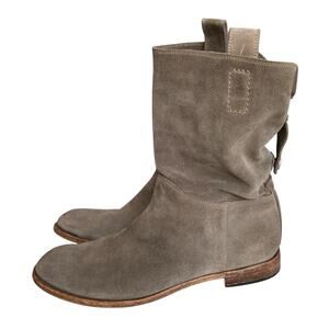 Alberto Fermani Mid Calf Slouch Boots Taupe Suede Limited Edition Italy Sz 41/10